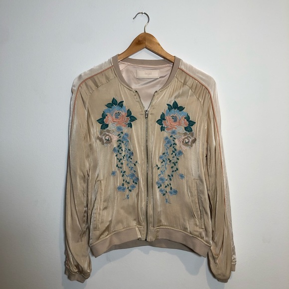 Blank NYC Jackets & Blazers - Satin floral bomber